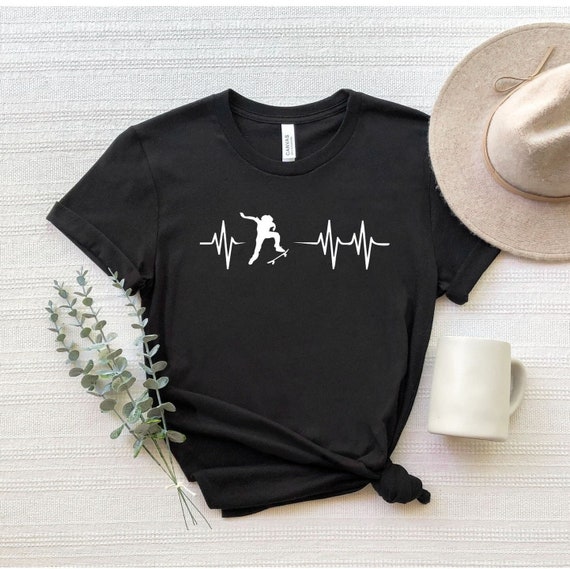 Skateboard Heartbeat Shirt, Funny Skateboarding T-Shirt, Skateboarder Shirt, Youth Tee, Sports Shirt, Skateboard Tee, Skater T-Shirt
