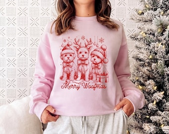 Funny Dog Christmas Sweatshirt, Merry Woofmas Sweater, Dog Lover Gifts, Dog Lover Christmas Gifts, Christmas Dog Shirt, Christmas Puppy Tee