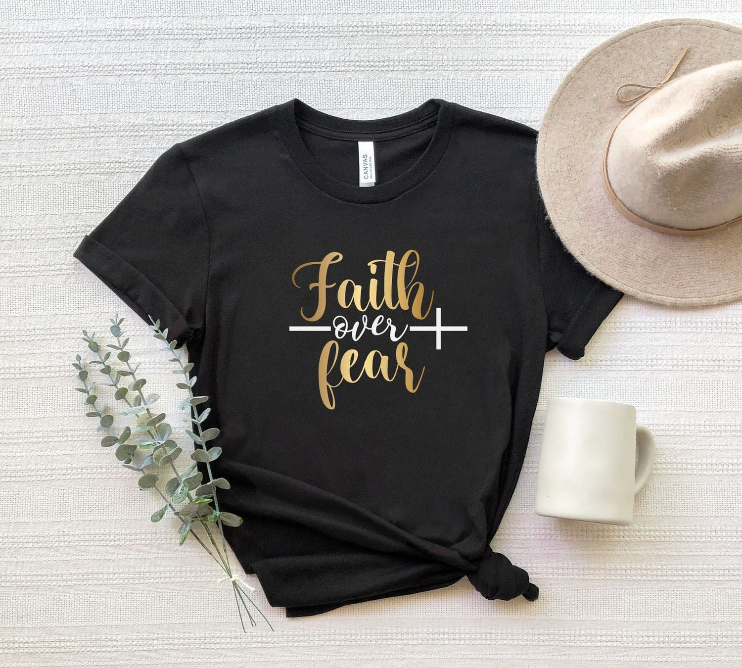 Faith Over Fear Shirt, Christian Shirt, Religious T-Shirt, Inspirational Shirt, Motivational Tee, Faith T-Shirt, Jesus Shirt, Church Shirt