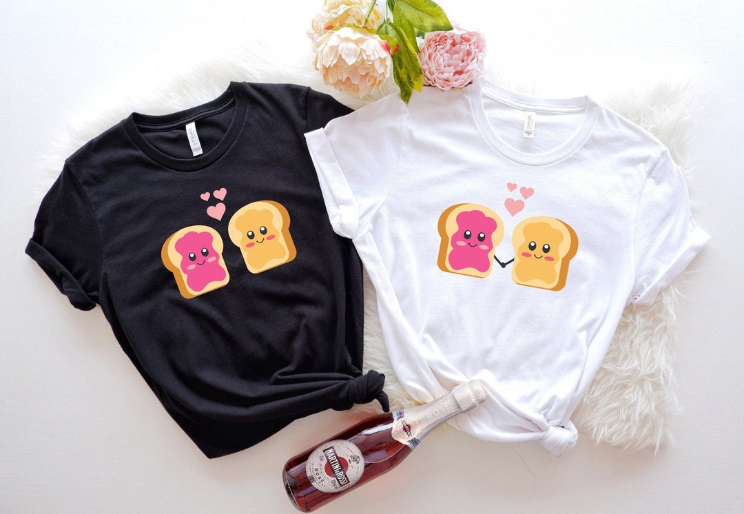 Cute Peanut Butter and Jelly Toast Couple Matching Shirt, Cute Food