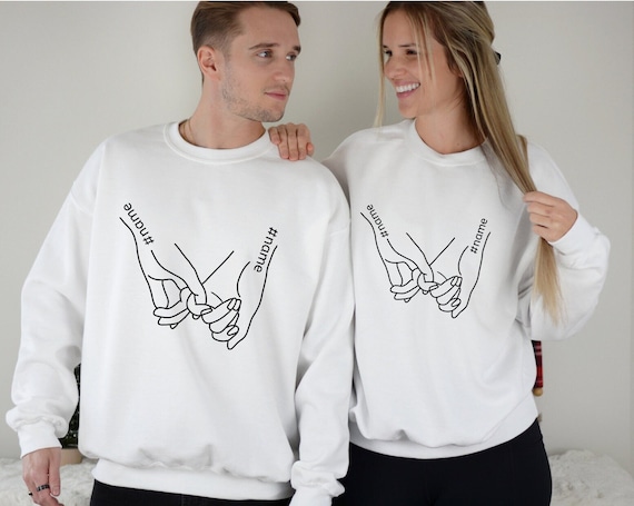 Sudadera de pareja de manos Sueter de San Valentin de las manos Sueter de pareja del