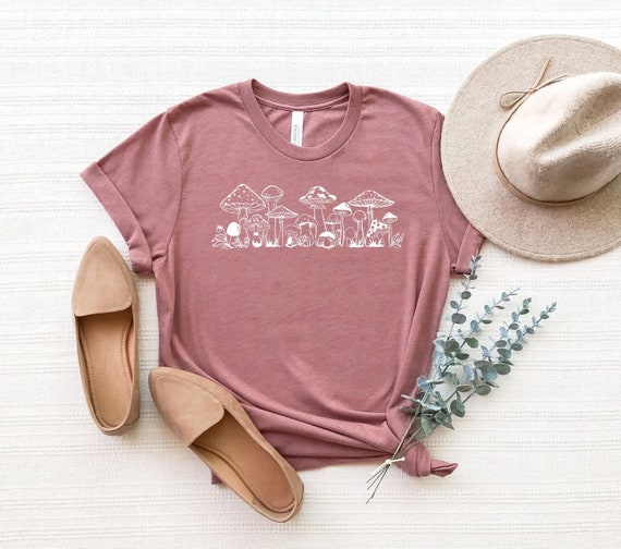 Magical Mushrooms Shirt, Bohemian Mushrooms T-Shirt, Nature Lover Shirt, Mushroom Lover Gift Tee, Hippie Mushrooms Shirts, Botanical Shirt