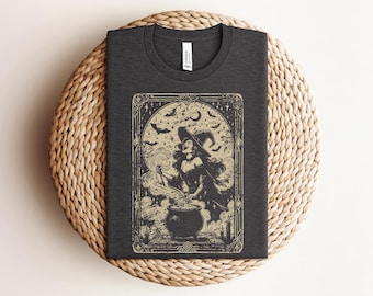 The Witch Tarot Card Shirt, Vintage Halloween Shirt, Witch Graphic Tee, Mystical Occult T-Shirt, Spooky Season Shirt, Witchy Vibes Shirts
