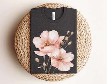 Herbst Wildblumen Shirt, Aquarell Blumen Shirt, Herbst Blumen T-Shirt, Boho Cottagecore Shirt, Blumenshirt für Frauen, Wildblumen T-Shirt