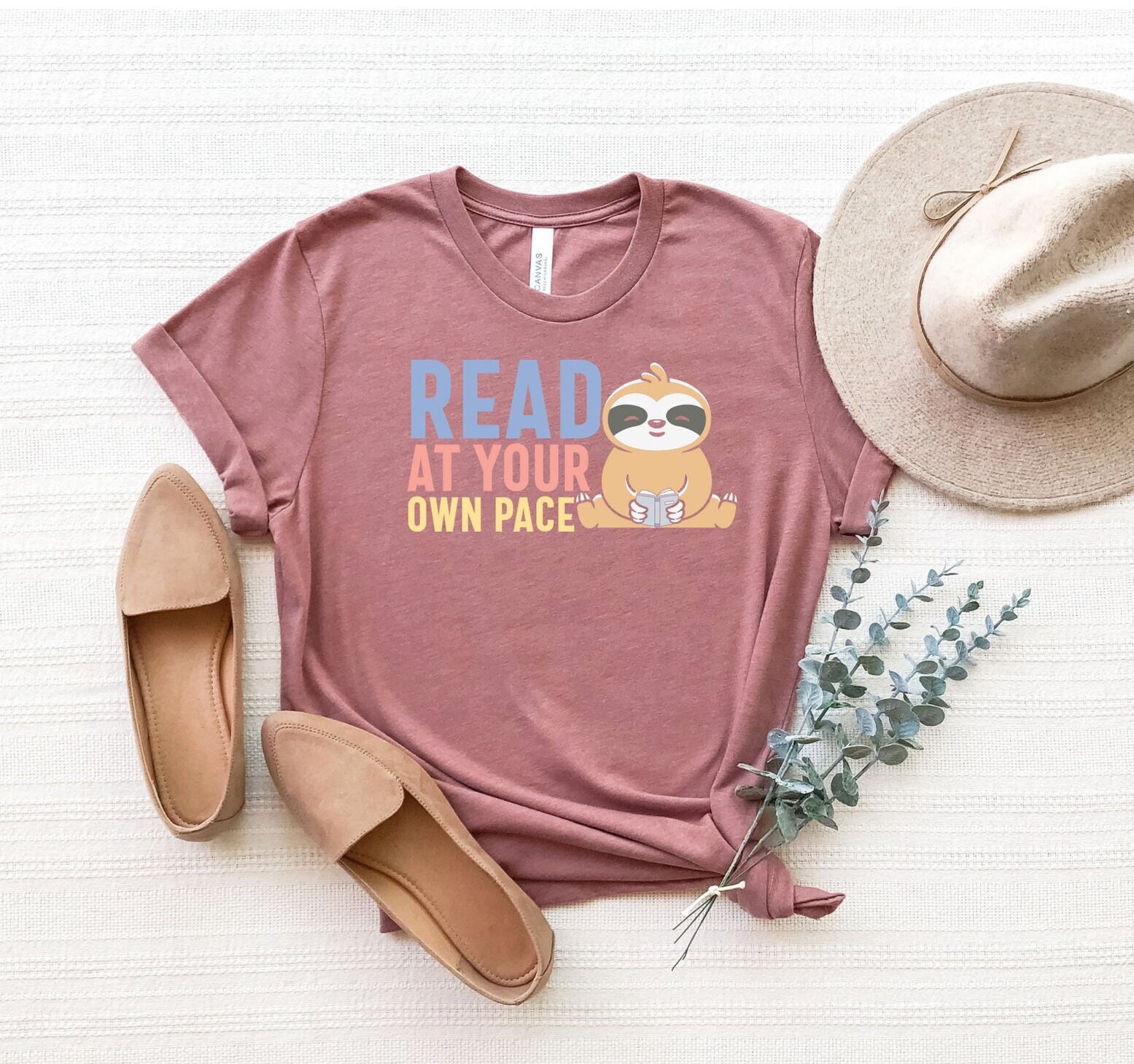 Discover Read At Your Own Pace Shirt, Funny Sloth Shirt, Cute Sloth Tee, Reading Book Sloth Shirt