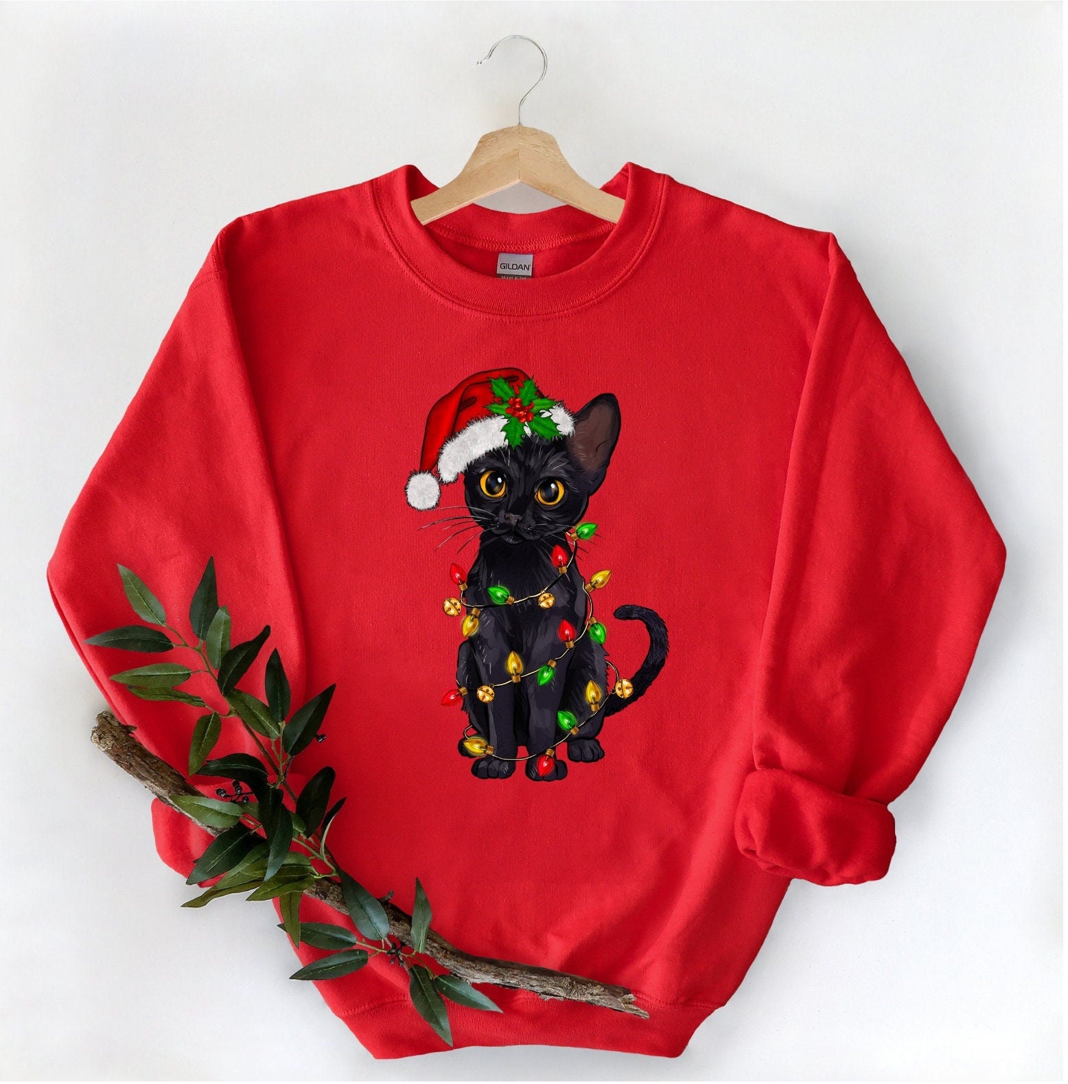 Black cat christmas sweater online