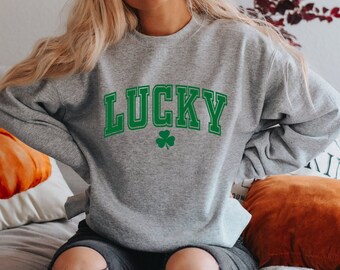 [GRAVER]★24FW★LUCKY CLOVER COLOR MATCHING SWEATSHIRT Amazon.com: Lucky Clover Sweatshirt Four Leaf Shamrock