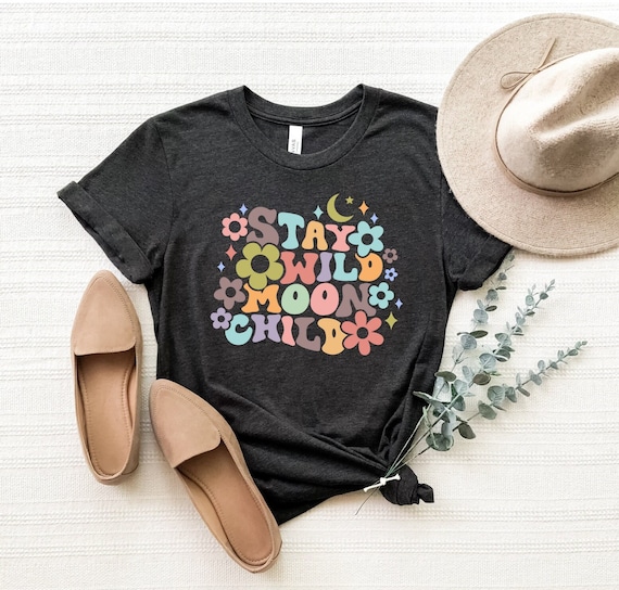 Stay Wild Moon Child Shirt, Stay Wild Moon Child T-Shirt, Moon Child Tee, Retro Moon Shirt, Boho Moon Sun Stars Shirt, Cute Moon T-Shirt