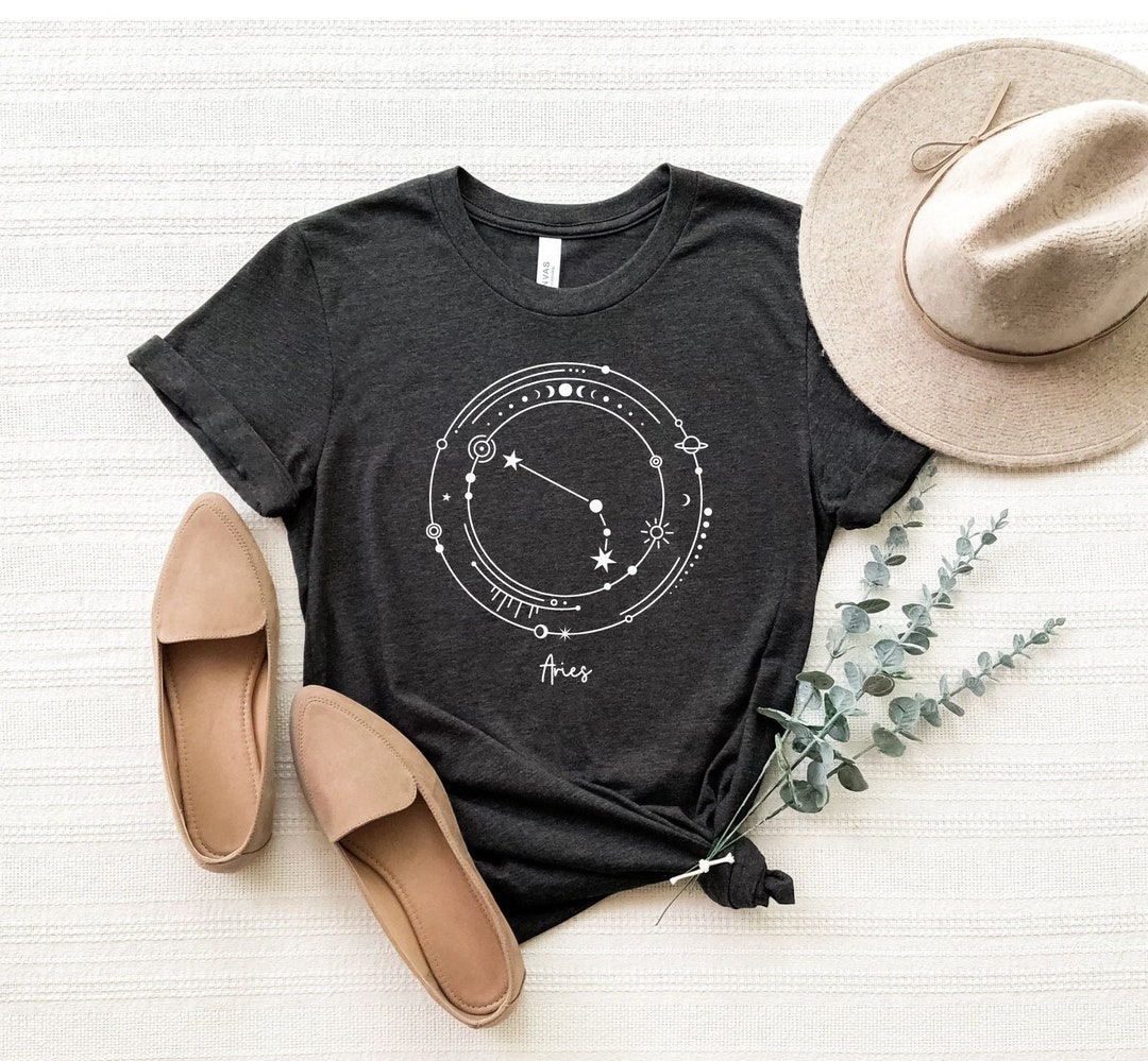 ★SCULPTOR★ Zodiac Sign Tee Black SC24S203BK Pisces Constellation T-Shirt – Black Oversized Zodiac Tee