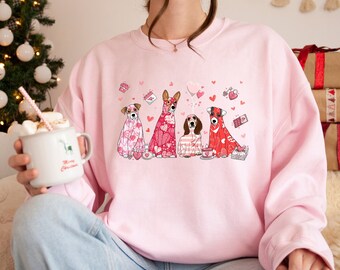 Sudadera para perros de San Valentín, suéter para perros del día de San Valentín, camisa de mamá para perros, regalo de San Valentín para amantes de los perros, sudadera con capucha para dueños de perros, camisa para perros de San Valentín