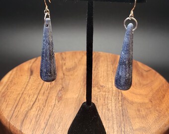 Dumortierite Teardrop Roimata Earrings - Māori Polynesian Pacific Island