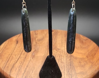Nephrite Jade Pounamu Teardrop Roimata Earrings - Māori Polynesian Pacific Island
