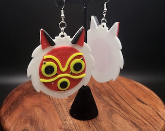 Princess Mononoke Mask Earrings