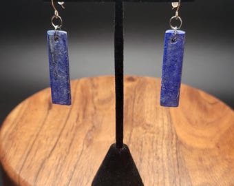 Lapis Lazuli Rectangle Teardrop Roimata Earrings - Māori Polynesian Pacific Island