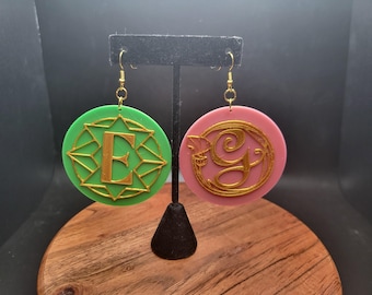 Wicked Monogram Earrings - Elphaba - Glinda