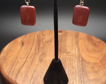 Red Jasper Cabochon Earrings - Māori Polynesian Pacific Island