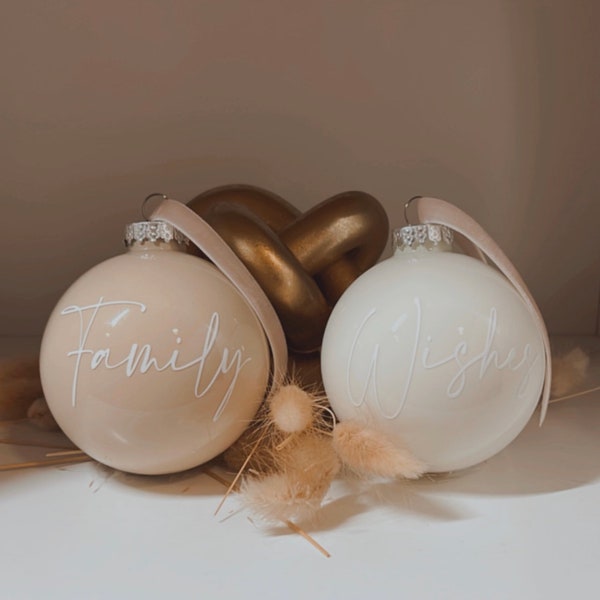 Boho Christmas Ornaments Beige and off white set