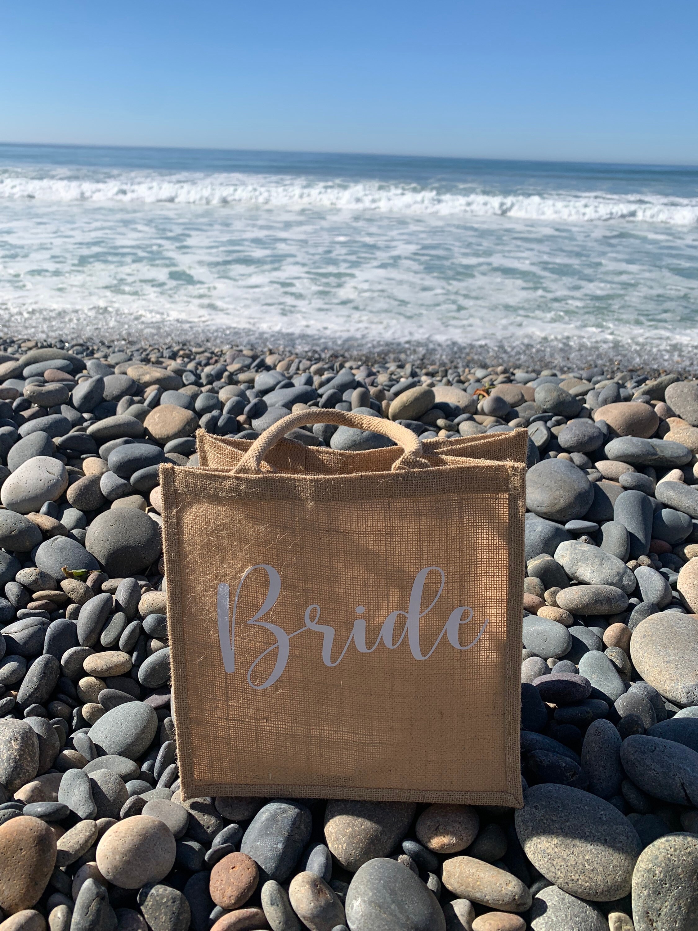 Beach Bag Personalized burlap tote bag Etsy