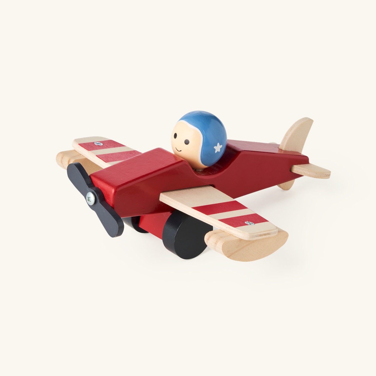 Holz Flugzeug mit Pilot ROT Geschenk Flieger Holzspielzeug | Etsy