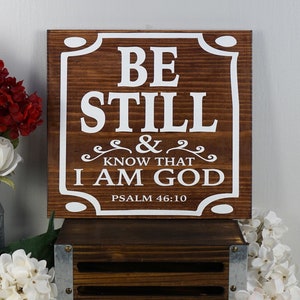 Be still and know that I am GOD wood sign | Christian home decor | housewarming gift | bible verse sign | scripture wall decor psalms 46:10