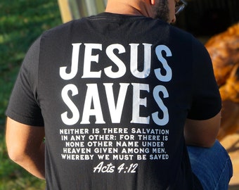 Good News Jesus saves T shirt - Christian t shirt - bible verse shirt - Jesus shirt - gospel salvation religious T shirt - Christian gift T