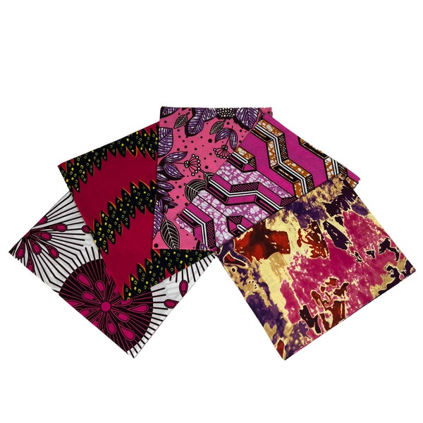 African Fabric Fat Quarter Bundles Patchwork Quilting Art Craft Fabric Ankara 100% Cotton Pink Collection Buy 5 Set