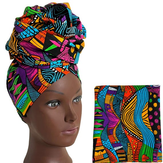 African Print Ankara Multicolor Colorful Handmade Headwrap African Head Wraps for Women/ankara Head Wrap/baby Dress  main image 2