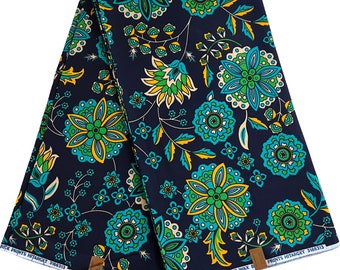 African Fabric 100% Cotton Ankara In Yards Green Blue Yellow Best Quality Sewing Material Dressmaking