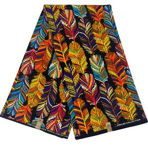 Afrikanischer Stoff Bunte Federn Druck Ankara 6 Yards 100% Baumwolle Schneidern Blau Lila Weiß Gelb Schwarz Orange Rot Nähen Material