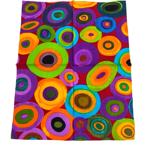 Tessuto di cotone stampato africano, 100%, 18x22 pollici, tessuto cerato Ankara, cerchi colorati, materiale per cucito artigianale a forma di fungo