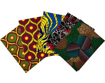 Ankara Fat Quarter Bundle Set of 5 | African Wax Print Fabric 100% Cotton Quilting Sewing Fabric Pack