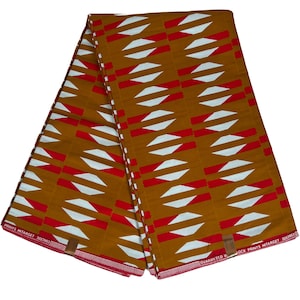 Ghana Kente Print Afrikanischer Stoff Ankara von Yards Ethnic Soft 100% Baumwolle Braun Rot Weiß Qualität Nähen Material macht ein großes Geschenk für sie