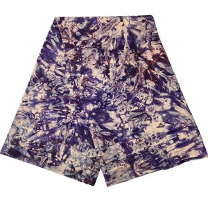 Sprucket Adire-tyg 100 % bomull handfärgad afrikansk textil | Lila abstrakt tie dye-tyg | 45” bred 2,8 yards