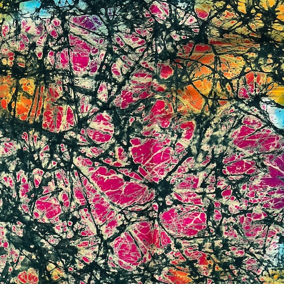 Ghana Crack Batik African Fabric Ankara per Yard 100% Cotton Hand-dyed Cloth Sewing Material