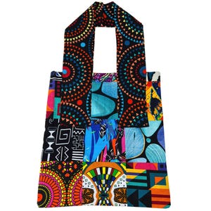 Patchwork Tragetasche Ankara Afrikanischer Stoff Druck Handgemachte Frauen Faltbare Waschbare Umhängetasche Einkaufstasche Reise Stilvolle 100% Baumwolle