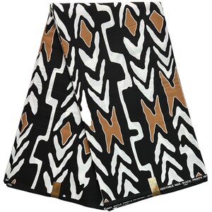 African Fabric Print 100% Cotton Dressmaking Ankara In Yards Black White Brown Best Quality Material Sewing