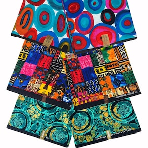 African Fabric Print 100% Cotton Dressmaking Ankara In 1 up to 6 Yards Great Quality Teal Black Purple Pink Red Blue Sewing Material