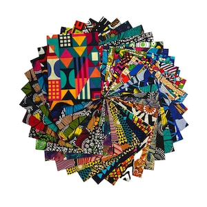 Ankara Fabric Fat Quarters: 100% Cotton African Prints, Random Mix