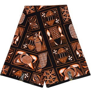 Afrikanischer Stoff Druck Qualität 6 Meter Weich 100% Baumwolle bunt Schwarz Orange Weiß Ankara Meter Handwerk Nähen Material