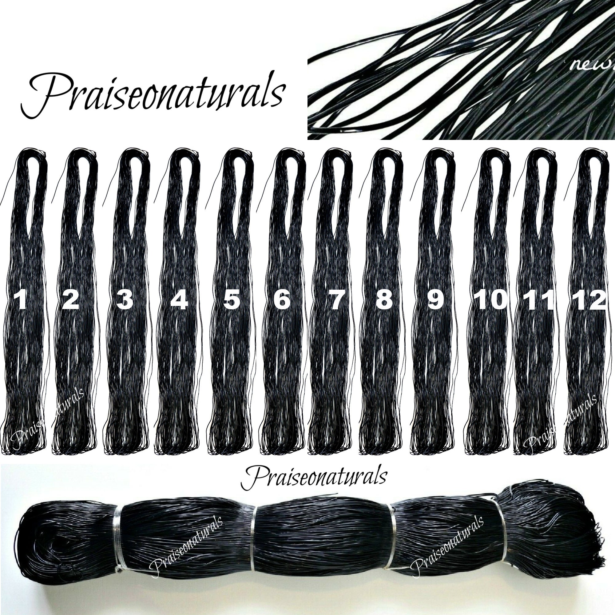Hair Thread Rubber Thread, 3or6 Bundle African Rubber Threading for Hair Strengthening and Growth Retention Thread, Protective Style Thread