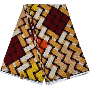 Afrikanischer Stoff Druck Ankara in 6 Metern 100% Baumwolle Schneiderei Große Qualität Lebendige Braun Orange Gelb Weiß Schwarz Nähen Material