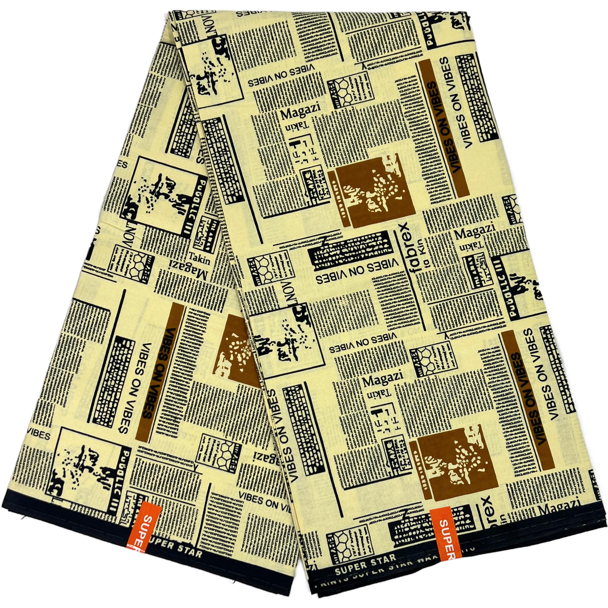 African Wax Print Fabric: Newspaper Design Ankara Cotton - Etsy