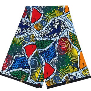 Afrikanischer Stoff Ankara In 6 Yards 100% Baumwolle Schneiderei Große Qualität Lebendiges Rot Grün Schwarz Weiß Gelb Orange Nähmaterial