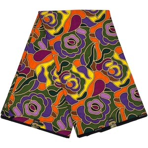 Afrikanischer Stoff Druck Qualität 6 Yards 100% Baumwolle bunt Grün Schwarz Orange Gelb Lila Ankara Meter Basteln Nähen Material
