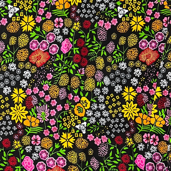 Tessuto africano fiori stampa vegetale morbido cotone 100% Ankara in 2 iarde multicolore materiale di ottima qualità morbido e bello per sartoria