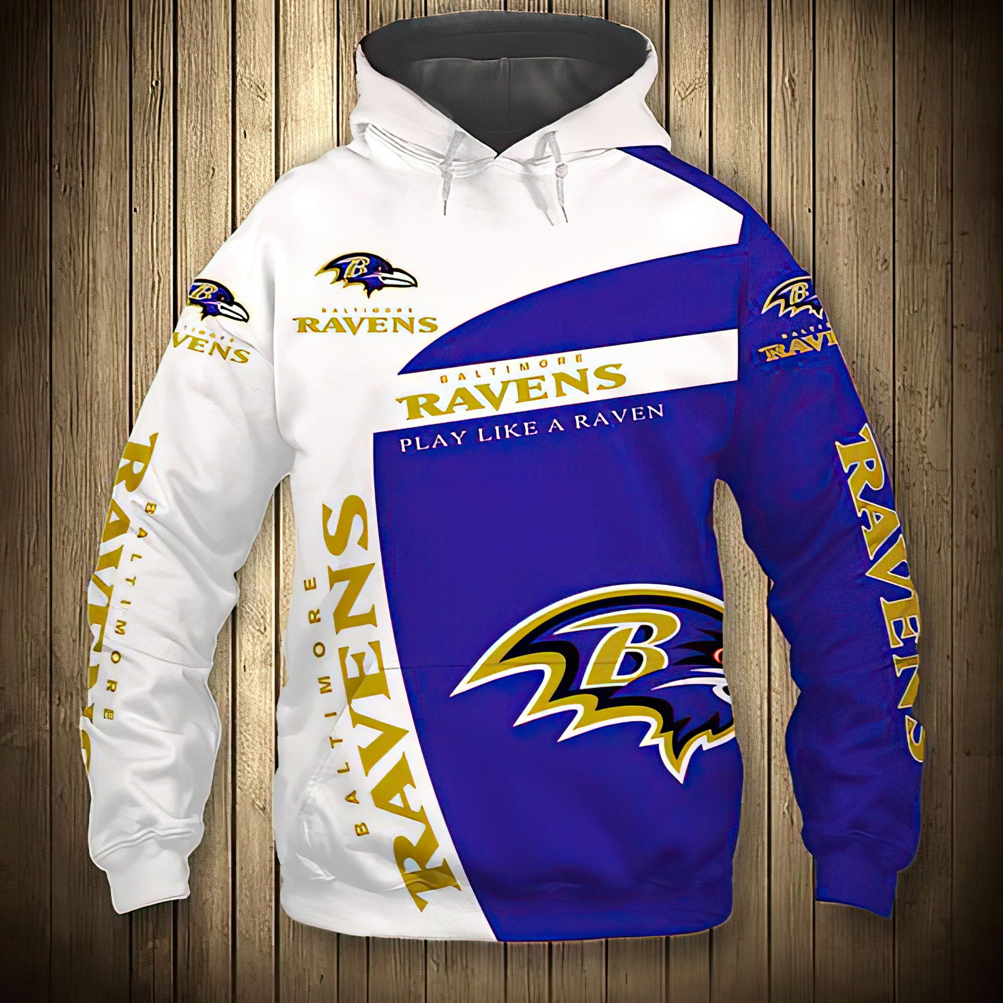 Baltimore Ravens Premium Fleece Hoodie NFL Baltimore Ravens Etsy