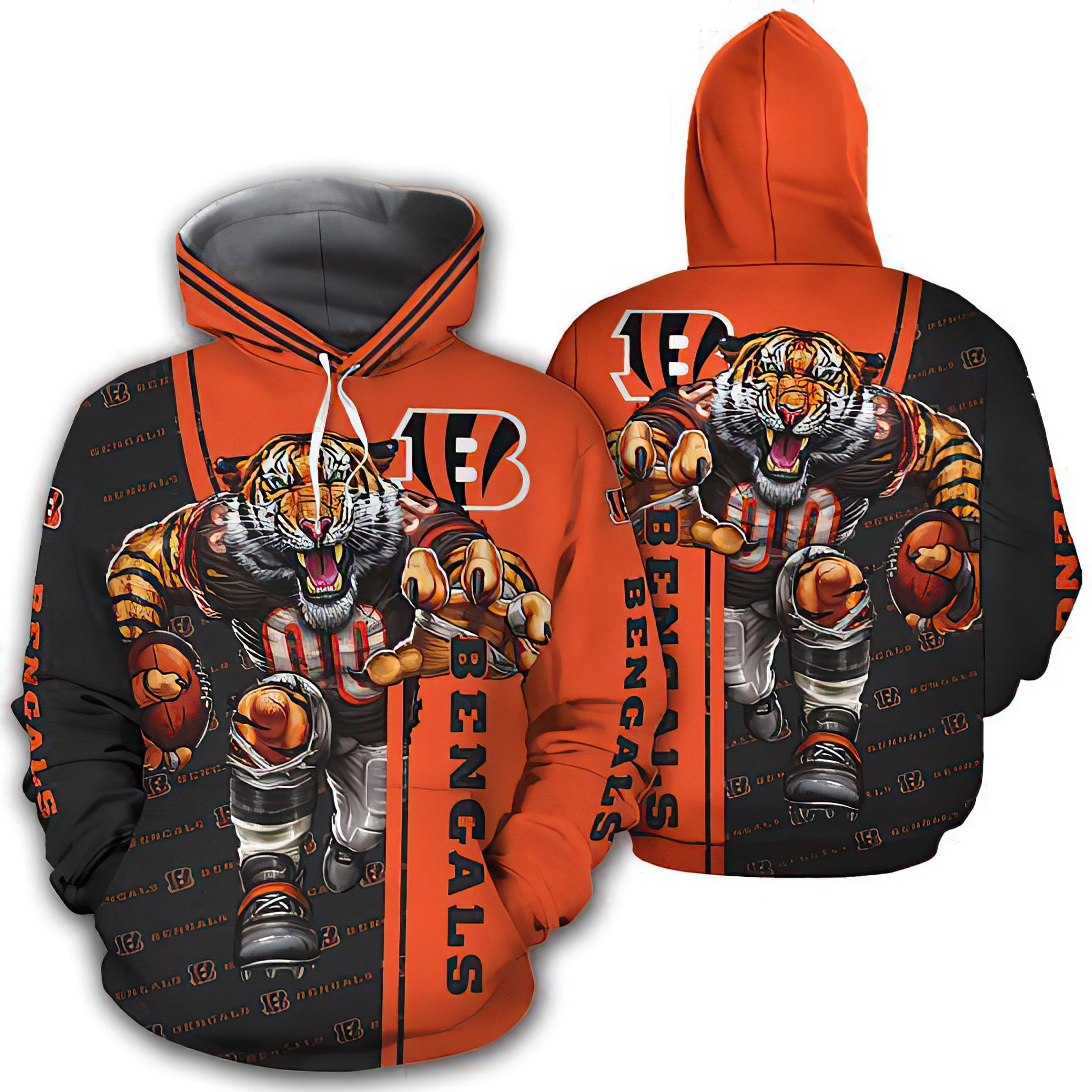 Cincinnati Bengals Premium Fleece Hoodie Cincinnati Bengals Etsy