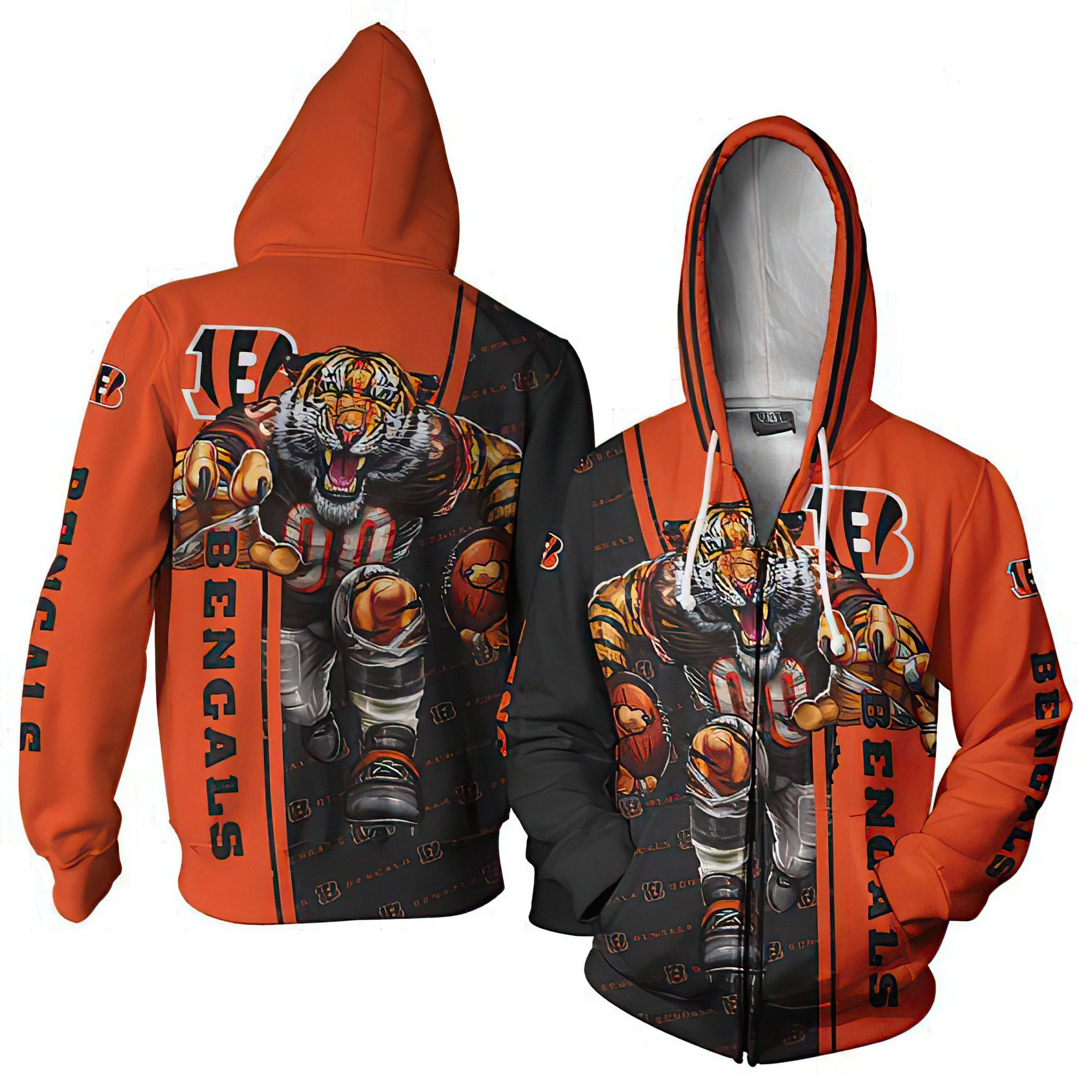 Cincinnati Bengals Premium Fleece Hoodie Cincinnati Bengals | Etsy