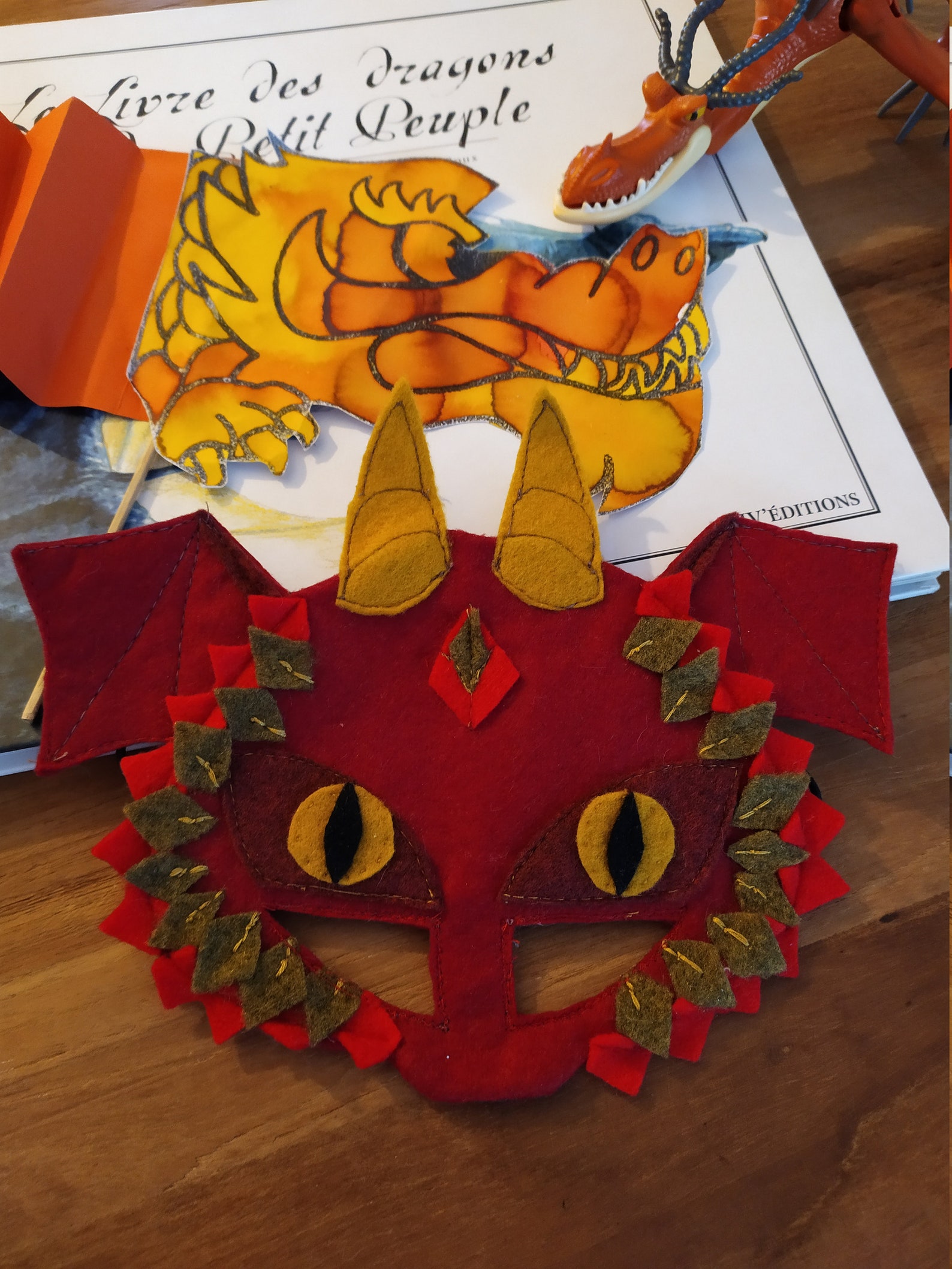 Felt dragon mask for children 3 to 10 years old Etsy