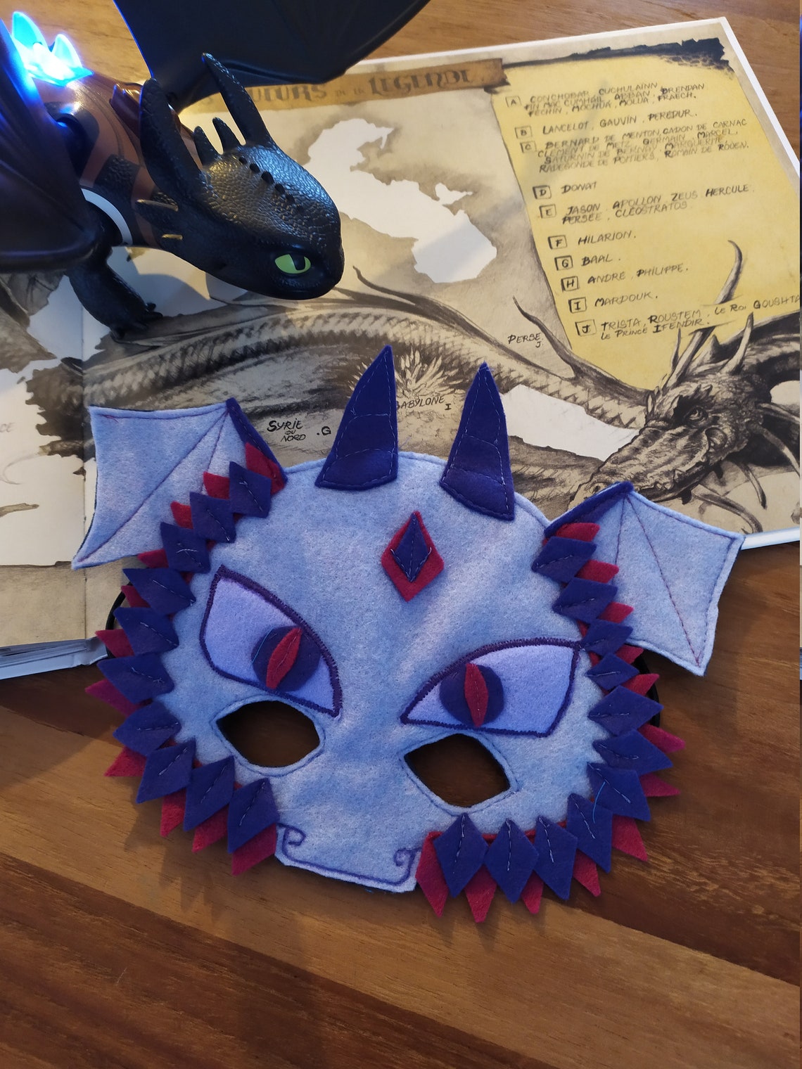 Felt dragon mask for children 3 to 10 years old Etsy